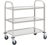 Carrito de cocina de 3 niveles vidaxl 96,5x55x90 cm acero inoxidable