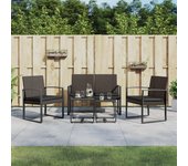 Set comedor de jardín 5 piezas，conjunto de comedor de exterior，conjunto de jardín y cojines pp aspecto ratán marrón cfw648356