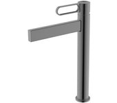 Grifo monomando lavabo caño alto dior titanio