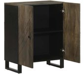 Aparador | aparador de comedor | armario de cocina negro 60x33x75 cm madera maciza mango cfw66230