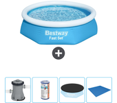 Paquete de piscina - bestway - alrededor - 244x244x61 cm + accesorios cb52