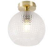 Lámpara de techo art déco latón con cristal transparente - sphere