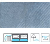 Sensea - alfombra de baño rectangular - azul - l 120 x a 60 cm - remix