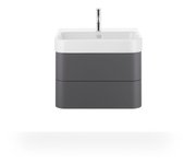 Duravit mueble lavabo happy d.2 65cm con rebosadero, con bancada de grifo, 1 agujero de grifo, 23186500001, color: blanco