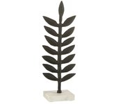 Placa decorativa de aluminio negro sobre base de mármol blanco de 10x38cm