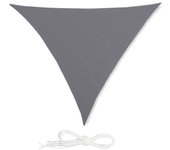 Relaxdays toldo vela triangular, impermeable, protección rayos uv, con cuerdas para tensar, 5x5x5m, gris