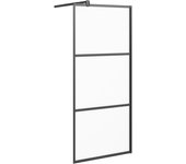 Mampara de ducha accesible vidrio esg esmerilado negro 80x195cm