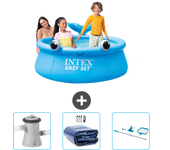 Paquete de piscina - intex - alrededor - 183x183x51 cm + accesorios cb78