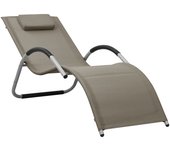 Pack 2 uds tumbona | silla de jardíns textilene gris taupe y gris cfw56411