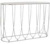 Consola metal marmol 115x35x78 plateado blanco