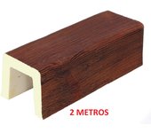 Viga imitación madera 10cm de ancho x 10cm de alto x 2m de largo color nogal decorativa de poliuretano vu0008-2-n