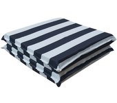 Juego de 2 cojines para silla de jardín con funda desenfundable en impresión digital doble cara 50x50x8 cm (fasciato blu)