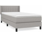 Somier de láminas con colchón gris claro 90x200 cm tejido