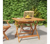 Mesa de jardín plegable 90x90x75 cm madera maciza de acacia