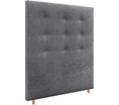 Dhome cabecero capitoné hasta el suelo cabezal 8cm tapizado tela acualine para cama dormitorio (105cm, gris ceniza)