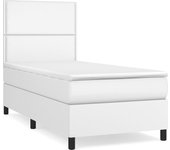 Somier de láminas con colchón blanco 90x200 cm polipiel