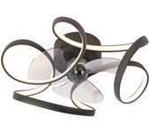 Ventilador de techo sin aspas pequeno negro incl. led con mando a distancia - mandy - para el salón
