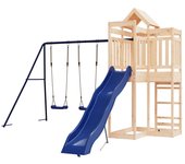 Columpios para parque infantil al aire libre tobogán columpios robustos juegos de jardín 362 x 373 x 238 cm madera maciza de pino 02_000