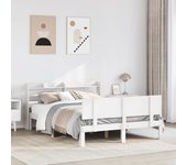 Maison exclusive - estructura de cama con cabecero madera pino blanco 135x190 cm