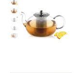 H&h design tetera infusion vidrio y acero inoxidable 18/10 lt1,5