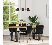 Pack 4 uds sillas de comedor | silla de cocina terciopelo negro cfw78733