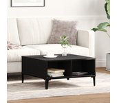 Mesa de café vidaxl negro roble 60x60x30 cm madera elaborada