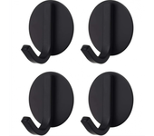 Potente gancho adhesivo negro acero inoxidable (4 piezas) perchero, toallero