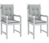 Cojines para silla respaldo bajo 2 ud tela gris claro melange v1062 100 x 50 x 4 cm / gris