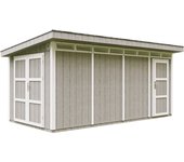 Caseta jardin exterior paneles a base de madera lp smartside 8.52 + 2.95 m² l279xa530xa237 cm - garaje moto timbela m905c - tundra grey