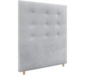 Dhome cabecero capitoné hasta el suelo cabezal 8cm tapizado tela acualine para cama dormitorio (105cm, gris perla)