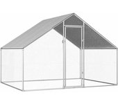 Vidaxl jaula gallinero de exterior de acero galvanizado 2,75x2x1,92 m