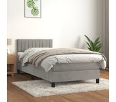 Somier de láminas y colchón gris claro 90x200 cm terciopelo