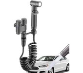 Grifo de doble control con 1 entrada y 2 salidas para lavadora, inodoro, bidé, baño, negro, grifo de bidé de doble control