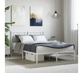 Maison exclusive - estructura cama sin colchón con cabecero metal blanco 135x190cm