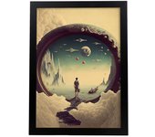 Nacnic poster portal ártico en estilo surrealismo cinematográfico ilustraciones y grabados de historieta abstracta y artística para a3 marco negro