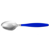 6x cucharas de mesa de acero inoxidable y plástico azul cm20, marca h&h