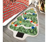 Alfombras de árbol de navidad de 120 cm x 50 cm, alfombra de corredor de navidad antideslizante, alfombra de suelo suave de feliz navidad