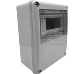 Caja de distribución eléctrica pc/abs para exteriores 8 módulos, ip65