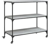 Carrito de cocina，estantería de cocina, carrito de servir madera ingeniería gris sonoma 102x50x95 cm cfw68871