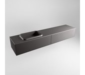 Mondiaz erin 200cm mueble de baño dark grey con 2 cajones. con lavabo ridge izquierda sin orificios dark grey