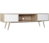 Mueble tv mdf metal 160x40x50 desmontado blanco