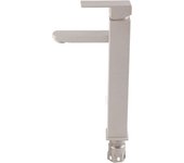 Grifo de lavabo monomando de acero inoxidable para baño grande, mezclador frío y caliente, color avena con manguera flexible