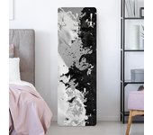 Perchero de pared motivo percha de pared madera blanco y negro culinario 407 - dormitorio baño cocina entrada - 105 x 34 cm