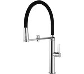 Ramon soler grifo fregadero cocina profesional monomando cromado con circuito de agua purificada flexible de silicona negro