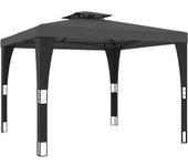 Tienda de jardín | cenador con doble techo de tela gris antracita 2,98x2,98 m cfw310778