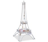 Relaxdays organizador joyas torre eiffel, collares, pulseras, colgador joyas metálico, 47x21x21cm, plateado