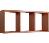 Estante rectangular de pared 3 compartimentos cerezo mod. tristano