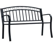 Vidaxl banco de jardín acero negro 125 cm