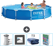 Paquete de piscina - intex - alrededor - 366x366x76 cm + accesorios cb121