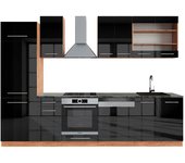 Vicco mueble de cocina fame-line, antracita brillo intenso/roble dorado eléctrico, 300 cm , et antracita